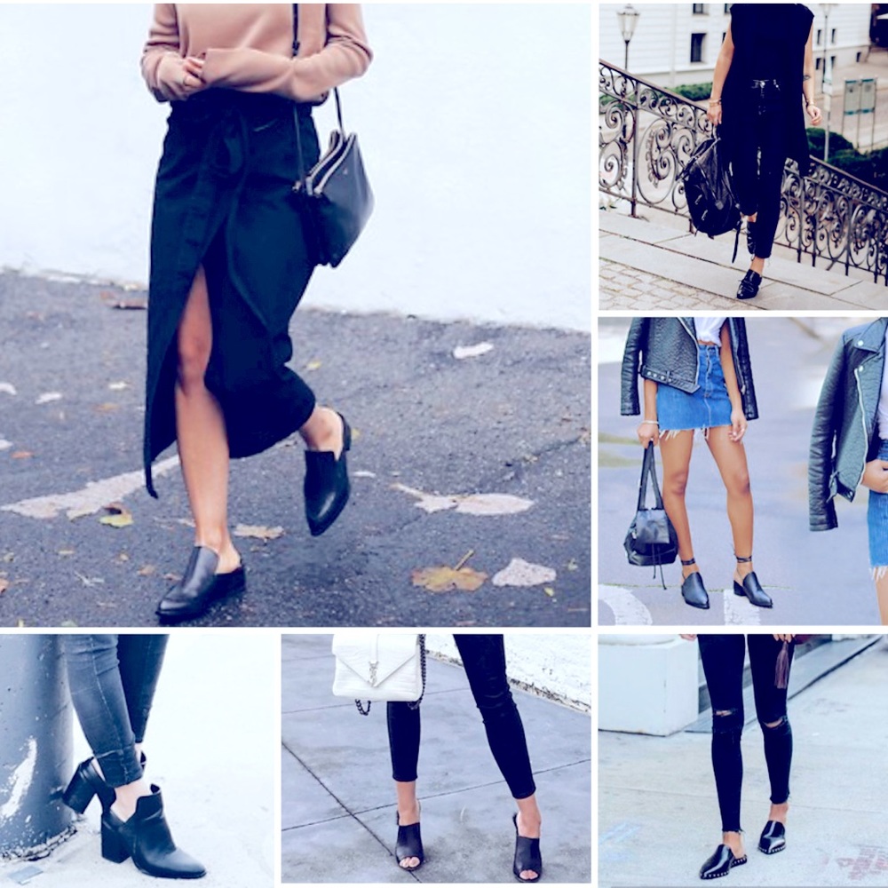 Black Sling Back Mules - image 1